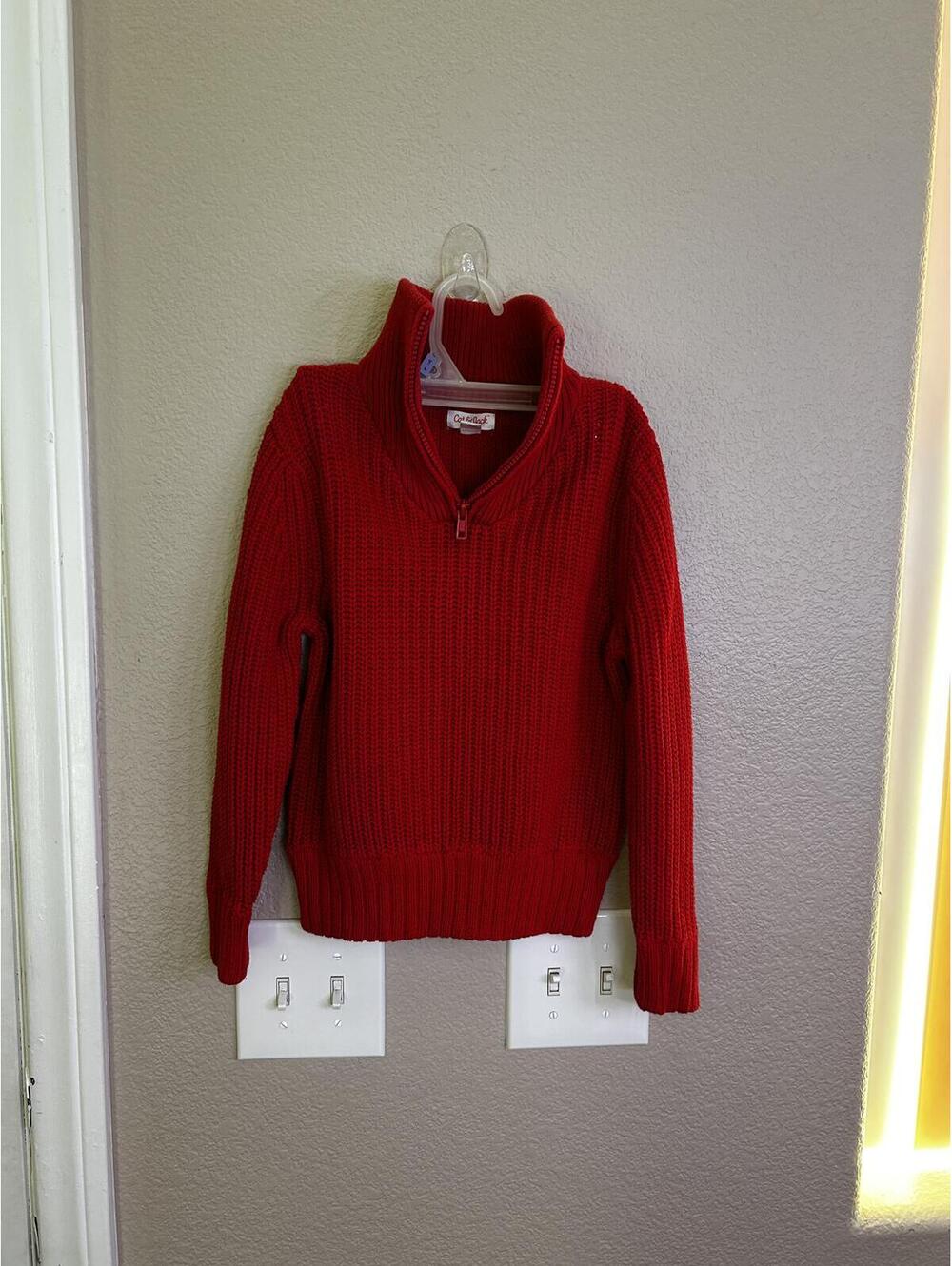 Cat & Jack Red Knit Half-Zip Sweater Youth XS 4/5